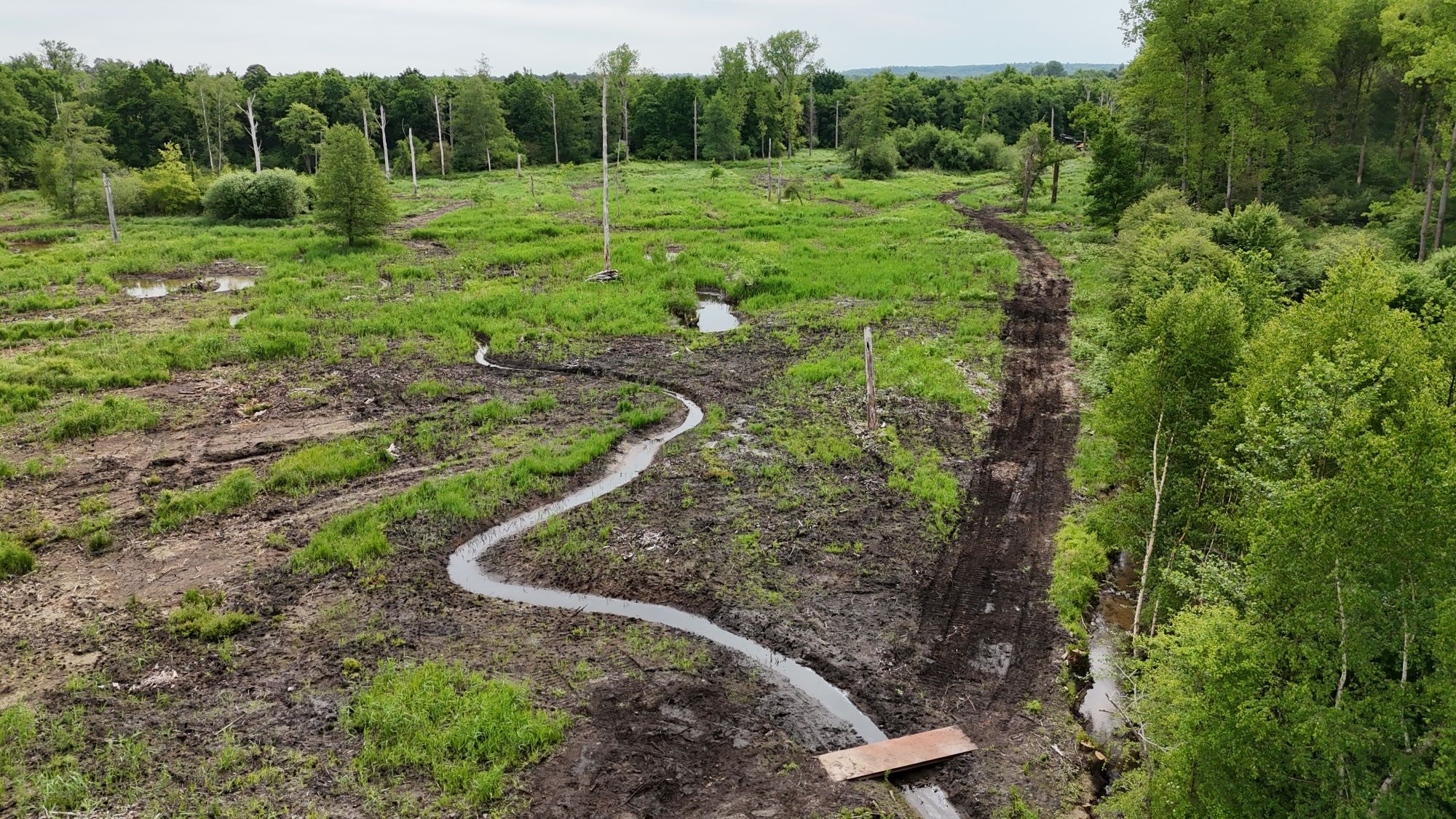 vue de drone des travaux