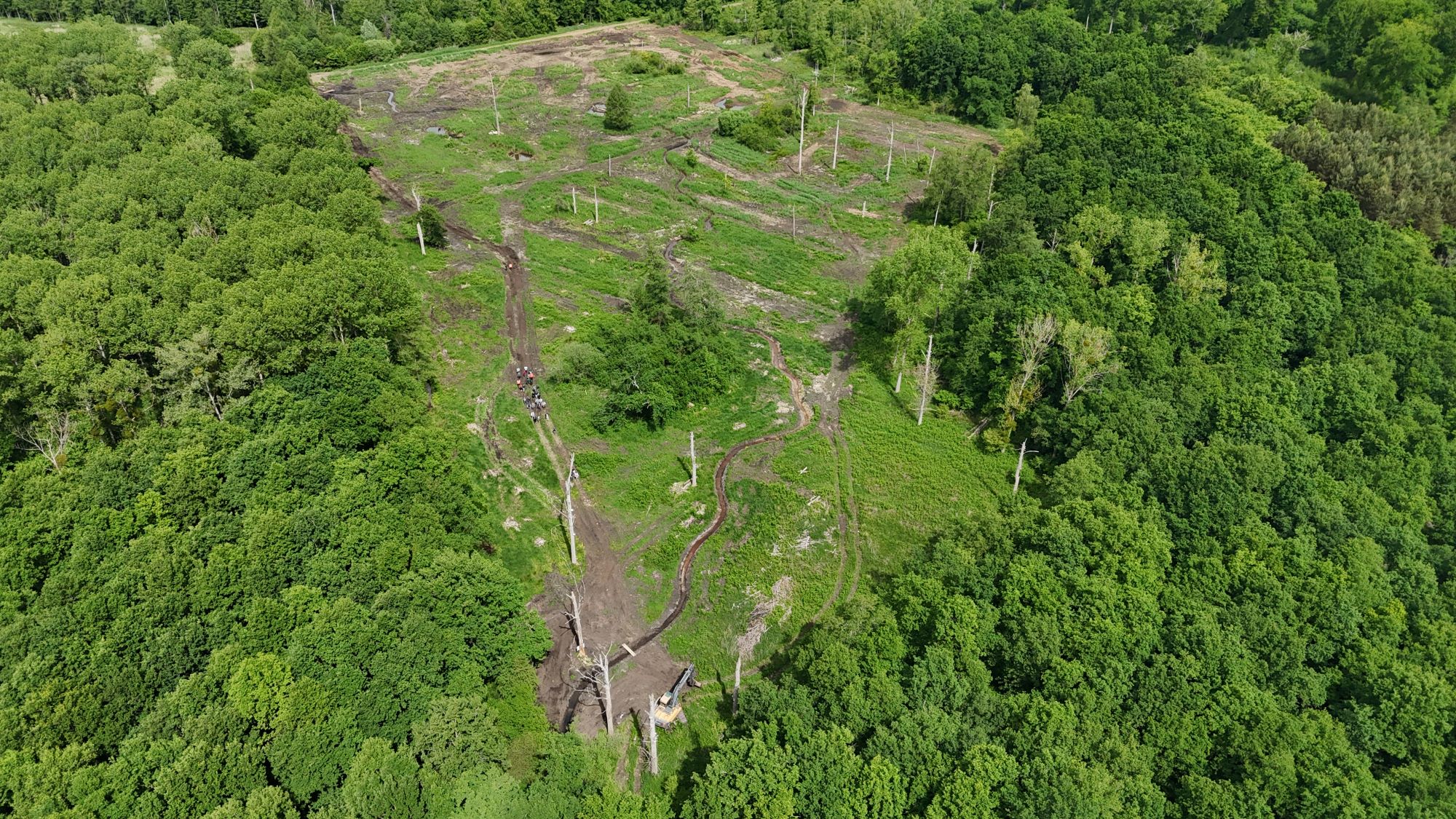 vue de drone des travaux